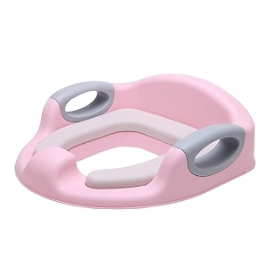 potty training seat with support for baby boy girl with easy grip handle amp comfortable cushioned seat  safe portable suitable for 6-36 months - pink