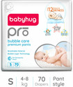 babyhug Pro Bubble Care Premium Pant Style Diaper Small - 70 Pieces Pant Diapers - S