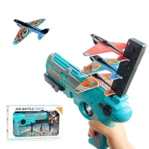 airplane launcher gun safe and fun shooting guns for kids paper foam gliders for quick and easybest gift for boys kids children  multicolor