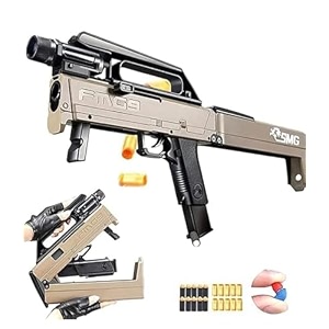 thunder striker space gun with 6 bullets  pull back buckle board machine  soft bullet gun for kids 6  foam blaster gun  birthday gift  action toy in safe for kids  made in india