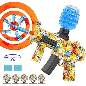 small balls blaster gun - high-speed automatic gun for adults shoots up to 50 feet includes 5000 small balls multicolor