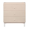Babyletto Gelato 3-Drawer Changer Dresser with Removable Changing Tray in Washed Natural and White, Greenguard Gold Certified