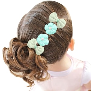 babymoon fusion flower 10pcs hairclips hair accessories set  green