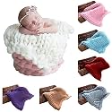 BabyMoon Marino Wool Knit Throw Basket Filler Blanket Baby Photography Photoshoot Props Flokati