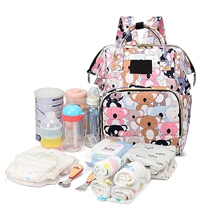 babymoon mother diaper bag lightweight multifunctional travel unisex diaper backpack  multi teddybear