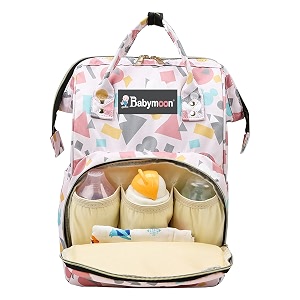 babymoon mother diaper bag lightweight multifunctional travel unisex diaper backpack - peach