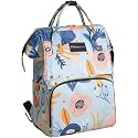 BabyMoon Mother Diaper Bag Lightweight Multifunctional Travel Unisex Diaper Backpack | Blue Floral