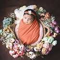 BabyMoon New Born Baby Wraps with Hairband Photography Photoshoot Props Costume Swaddle | Orange
