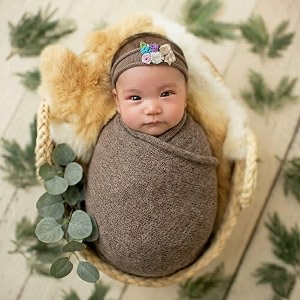 babymoon rayon newborn baby wraps with hairband photography photoshoot props costume swaddle 190x60cm white