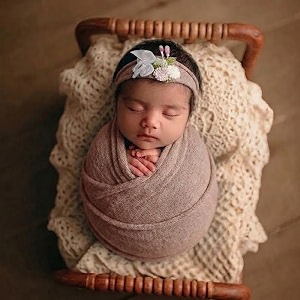 babymoon rayon newborn baby wraps with hairband photography photoshoot props costume swaddle 190x60cm brown
