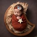 BabyMoon Rayon Newborn Baby Wraps with Hairband Photography Photoshoot Props Costume Swaddle (190x60cm, Maroon)