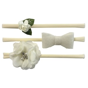 babymoon set of 3 baby nylon headbands fusion hairbands for newborns toddlers and girls -white