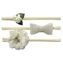 Babymoon (Set of 3) Baby Nylon Headbands Fusion, Hairbands for Newborns, Toddlers and Girls -White