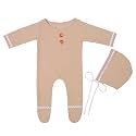 BabyMoon |Strechable Bodysuit And Cap | Baby Photoshoot Props Costume | 0-1 Month | Pink