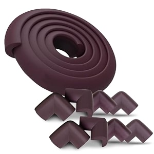 babypro 2 meter edge amp 4 corner guard with adhesive tape pack of 9 brown