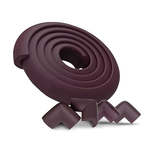 babypro baby proofing edge and corner combo 12mm pack of 5 by certified professional childproofer of 2 meters of edge guard amp 4 corner protectors covering furniture corners mahogany