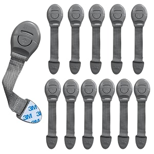 babypro safety latches with adhesive mount pack of 12 grey