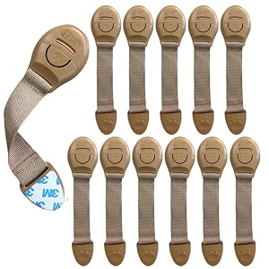 babypro safety latches with adhesive mount pack of 12 beige