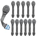 BabyPro Safety Latches with Adhesive Mount, Pack of 12, Grey
