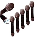 BabyPro (Pack of 6) Baby Infant Child Proofing Safety Locks Latches for Door, Cupboard, Cabinet, Fridge, Drawer Locks, Toilet Seats, Child Safety Cabinet Locks, Child Proof Cabinet Latches (Brown)