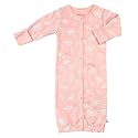 Babysoy Unisex Baby Long Sleeve Gown Sleep Sack, Ultra Soft Nightgown, Newborn Reversible Mittens