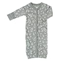 Babysoy Unisex Baby Long Sleeve Gown Sleep Sack, Ultra Soft Nightgown, Newborn Reversible Mittens