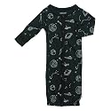 Babysoy Unisex Baby Long Sleeve Gown Sleep Sack, Ultra Soft Nightgown, Newborn Reversible Mittens