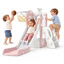 Babytronic Toddler Slide for Kids 1-3, 6-in-1 Baby Slide Indoor Playground