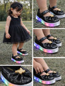 BABYWALKX Velcro LED Shoes For Girls Black