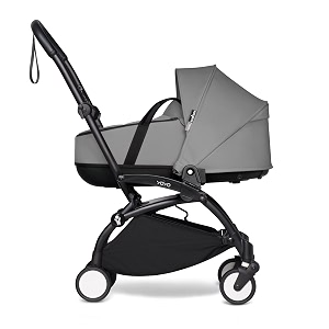 babyzen yoyo black frame  grey bassinet - includes thick double mattress ventilated shell amp canopy