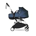 BABYZEN YOYO² Black Frame + Navy Blue Bassinet - Includes Thick Double Mattress, Ventilated Shell & Canopy