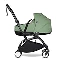 BABYZEN YOYO² Black Frame + Peppermint Bassinet - Includes Thick Double Mattress, Ventilated Shell &amp; Canopy