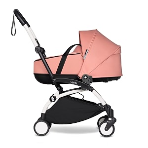 babyzen yoyo2 white frame  ginger bassinet - includes thick double mattress ventilated shell amp canopy