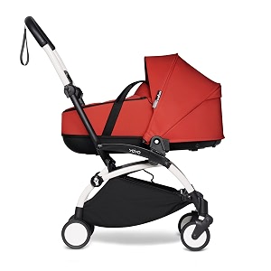 babyzen yoyo white frame  red bassinet - includes thick double mattress ventilated shell amp canopy