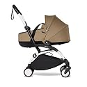 BABYZEN YOYO² White Frame + Toffee Bassinet - Includes Thick Double Mattress, Ventilated Shell &amp; Canopy