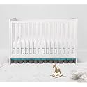 Bacati - Mix N Match Solid 3 Tier Layer Bed Ruffle Crib Skirt (White/Aqua/Grey)