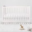 Bacati - Mix N Match Solid 3 Layer Ruffled Crib Skirt (All White)
