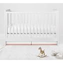 Bacati - Mix N Match White with Band at Bottom Crib Skirt (White/Coral)