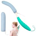 Back Bath Brush with Sponge, 15.35"Back Scrubber with Anti-Slip Long Handle