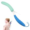 Back Bath Brush with Sponge, 15.35"Back Scrubber with Anti-Slip Long Handle