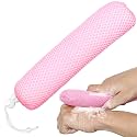Back Bath Brush with Sponge, 15.35"Back Scrubber with Anti-Slip Long Handle