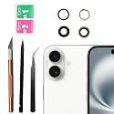 Back Camera Glass Lens Replacement for iPhone 16 Rear Camera Glass Replacement kit Compatible for iPhone 16 with Adhesive Pre-Installed and Repairing Toolkits