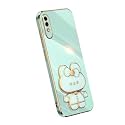 Back Cover for Samsung Galaxy A20 with Cute 3D Cartoon Shaped Mirror Folding Mobile Stand Holder |360 Degree Protection Anti-Slip with Drop Protection| Pack of 1 (Mint)