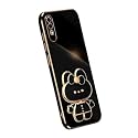 Back Cover for Samsung Galaxy A30 with Cute 3D Cartoon Shaped Mirror Folding Mobile Stand Holder |360 Degree Protection Anti-Slip with Drop Protection| Pack of 1 (Black)