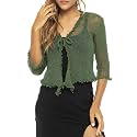 Back From Bali Womens Sheer Shrug Ruffle Cardigan Lightweight Knit Bolero
