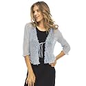 Back From Bali Womens Sheer Shrug Ruffle Cardigan Lightweight Knit Bolero