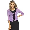 Back From Bali Womens Sheer Shrug Ruffle Cardigan Lightweight Knit Bolero