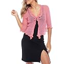 Back From Bali Womens Sheer Shrug Ruffle Cardigan Lightweight Knit Bolero