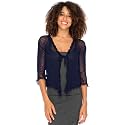 Back From Bali Womens Sheer Shrug Ruffle Cardigan Lightweight Knit Bolero