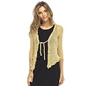 Back From Bali Womens Sheer Shrug Ruffle Cardigan Lightweight Knit Bolero